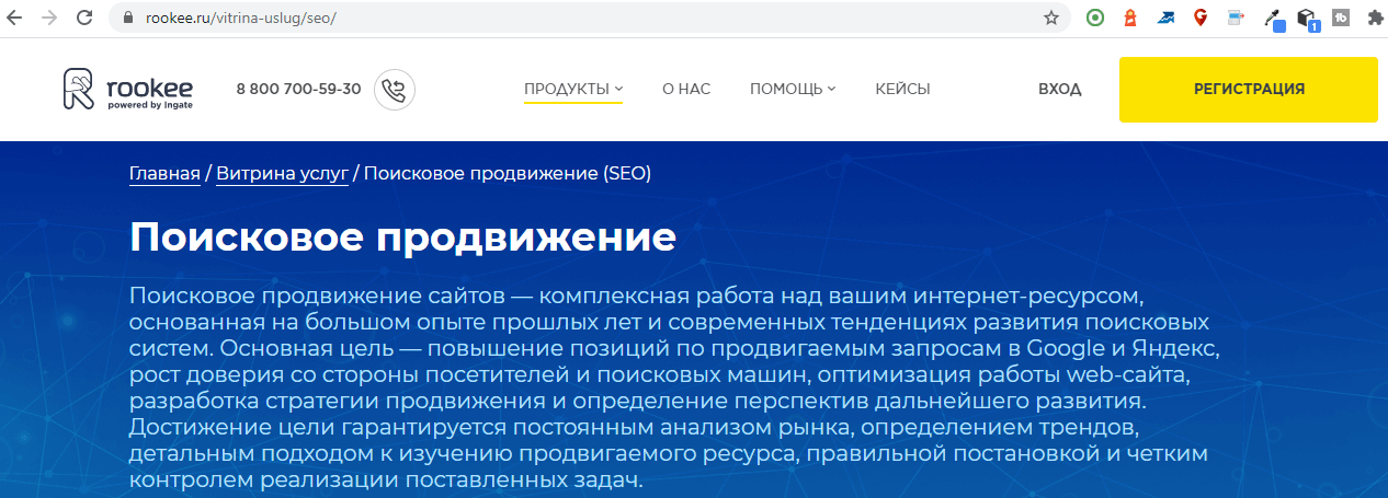 пример URL-адреса одной из страниц сайта rookee.ru